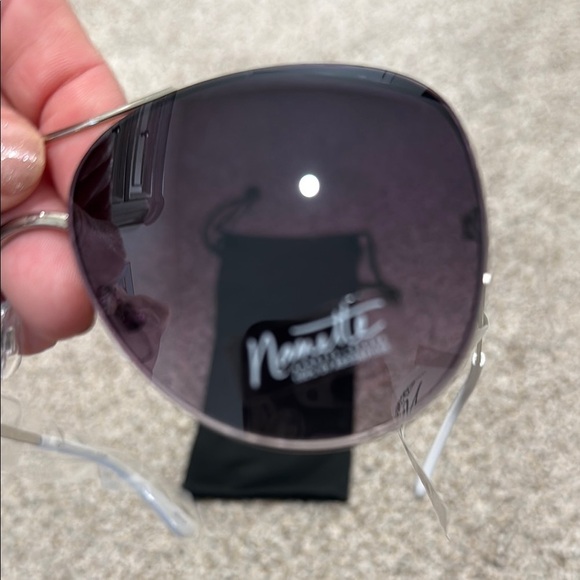 Black Aviator Sunglasses with Case - Picture 4 of 7